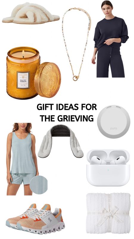 Gift ideas for the grieving. If you know someone going through a hard time but don’t quite know what to get them, think cozy, good smelling, and maybe a little extra than they’d buy themselves. Things that are focused on healthy habits like a new pair of sneakers for moving their body, AirPods, or a sweet necklace that’s not cheesy to remind them of their loved one. Try and steer away from too many books- as helpful as they are, likely they’ll get gifted a bunch and it’s too much to try and learn right away. These options are great for letting them rest and feel good when they for sure feel awful  

#LTKfindsunder50 #LTKhome #LTKbeauty
