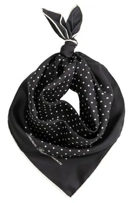 Lauren Ralph Lauren Polka Dot Square Silk Scarf in Cream at Nordstrom | Nordstrom