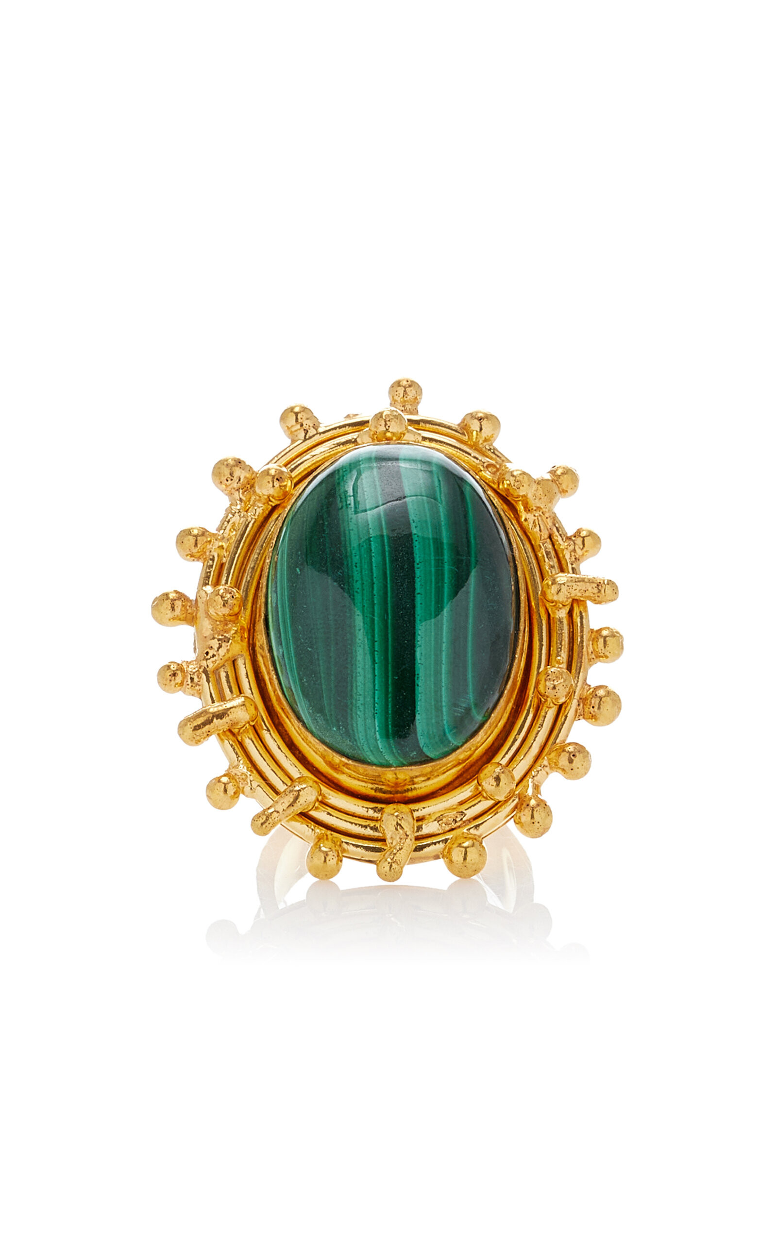 Stone Dots 22k Gold-Plated Malachite Ring | Moda Operandi (Global)