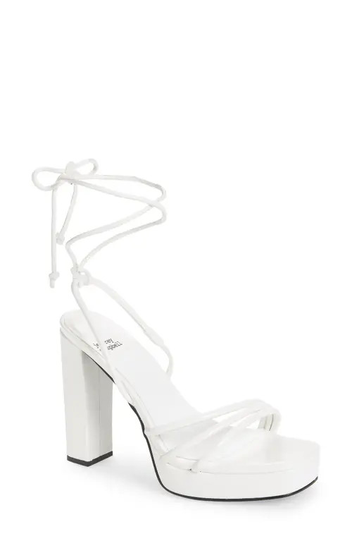 Jeffrey Campbell Presecco Sandal in White Crinkle Patent at Nordstrom, Size 9.5 | Nordstrom