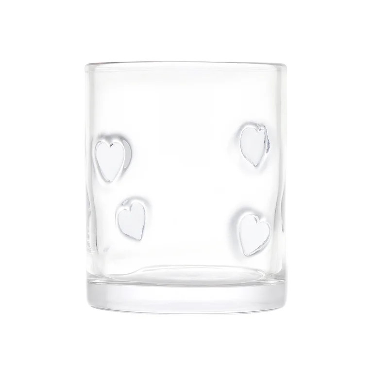 Thyme & Table 12 fl oz White Hearts Charm Drinking Glass | Walmart (US)