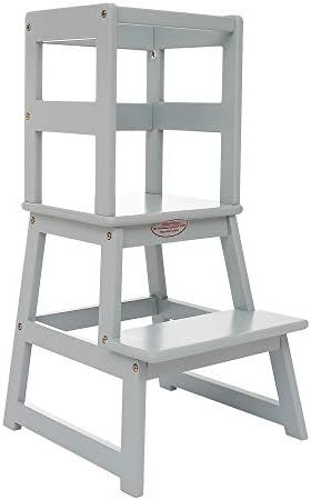 SDADI Kids Kitchen Step Stool with Safety Rail - for Toddlers 18 Months and Older, Gray LT01G | Amazon (US)