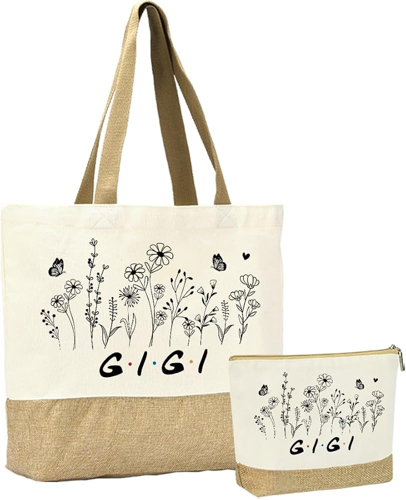 Grandma Mimi Gigi Mamaw Memaw Mama Abuela Boymom Gifts Flowers Reusable Grocery Bag & Makeup Bag ... | Amazon (US)