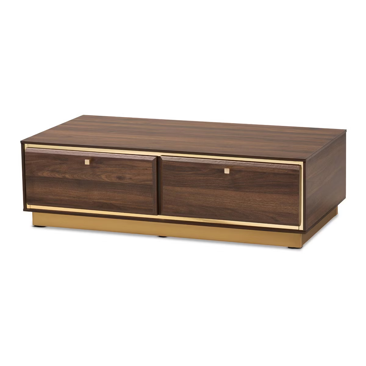 Cormac Wood and Metal 2 Drawer Coffee Table - Baxton Studio | Target