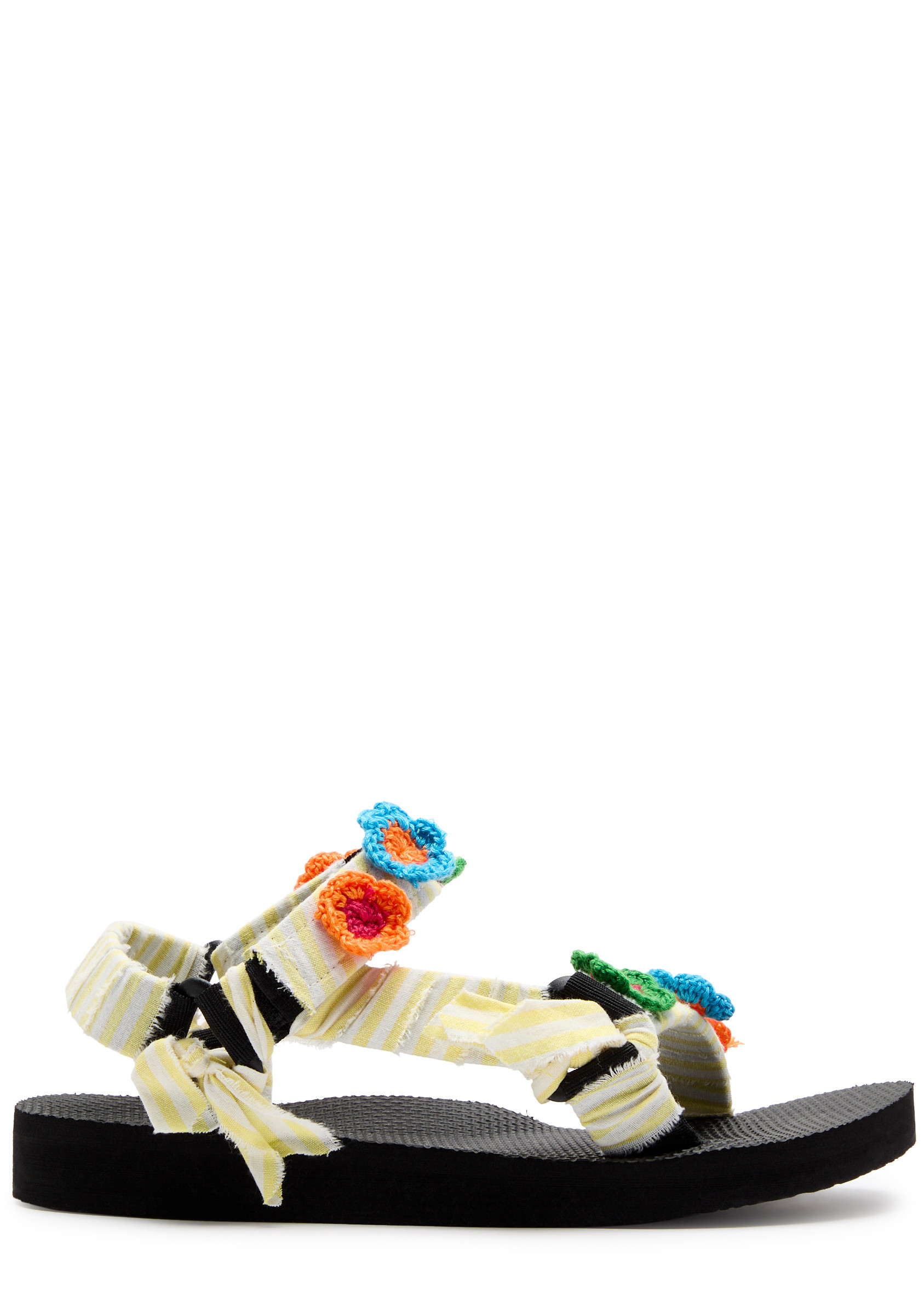 Trekky striped floral-appliquéd sandals | Harvey Nichols