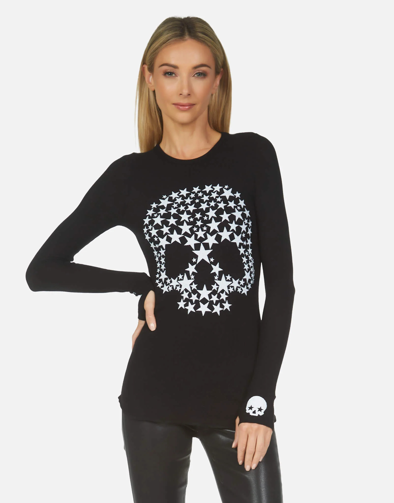Star Skull Fitted Thermal in Black | McKinley by Lauren Moshi | Lauren Moshi