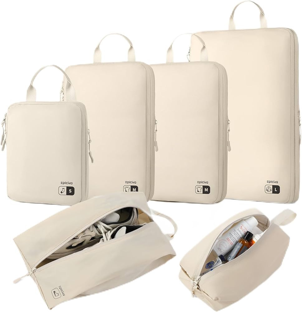 EPICKA Ultra-Lightweight Compression Packing Cubes - 6 Set Water Resistant Durable Travel Organiz... | Amazon (US)