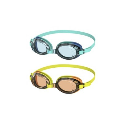 Speedo Kids' Splasher 2pk Swim Goggles - Teal/Orange: Anti-Fog Lens, Adjustable Strap, Ages 3-6 | Target