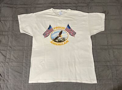 Proud American Men Size Large Graphic Short Sleeve Shirt Eagle Flags   | eBay | eBay US