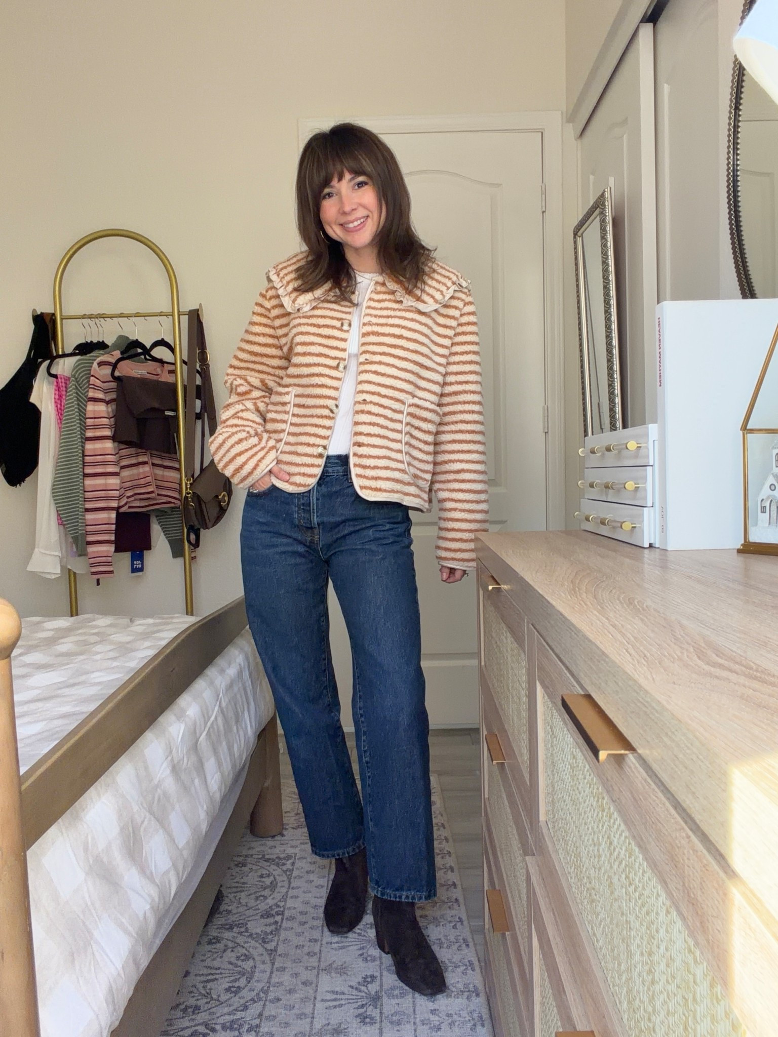 An easy fall outfit I’ll repeat on busy days.
The cropped jacket is super flattering on a petite frame, the straight-leg jeans balance everything out, and the boots make it feel polished without trying too hard.



#LTKPetite #LTKSeasonal #LTKHoliday