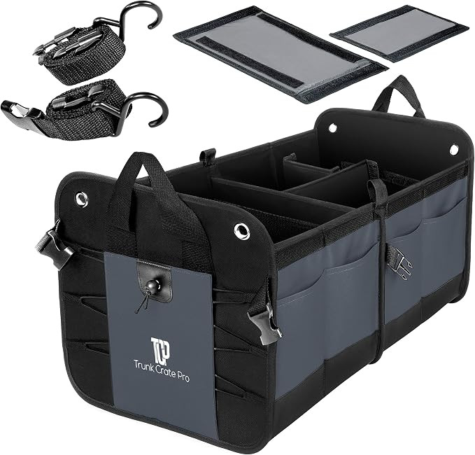 TRUNKCRATEPRO Premium Multi Compartments Collapsible Portable Trunk Organizer for auto, SUV, Truc... | Amazon (US)