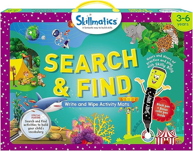 Skillmatics Search and Find Educational Game - Reusable Activity Mats with 2 Dry Erase Markers, F... | Amazon (US)
