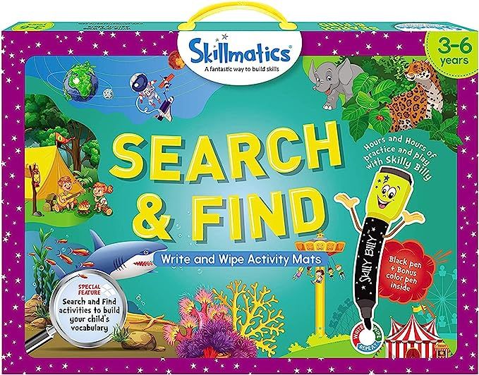 Skillmatics Search and Find Educational Game - Reusable Activity Mats with 2 Dry Erase Markers, F... | Amazon (US)