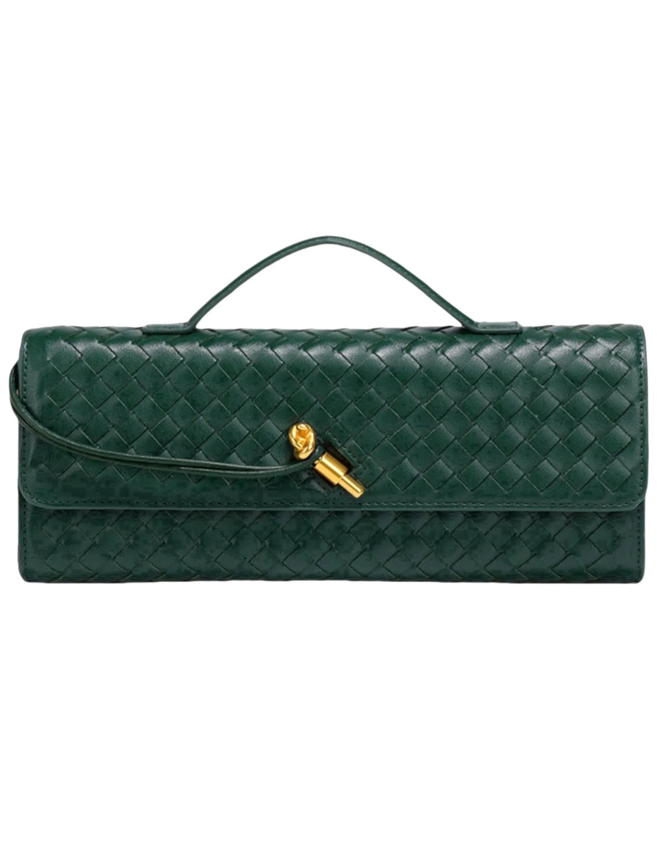 TKWEO Women's PU Leather Woven Evening Clutch with Wallet, Green - Walmart.com | Walmart (US)