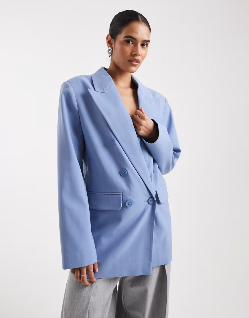 ASOS DESIGN tailored boxy oversized blazer suit in blue-Green | ASOS (Global)
