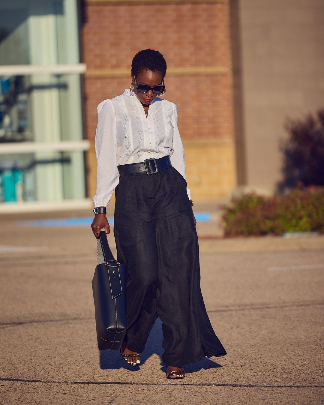 Spring workwear is as easy as wide-leg pants and a white button-down shirt 🤍 Office chic, OOTD, Spring style, leather tote, comfy heels, classic fashion, effortless chic

#LTKootd #LTKWorkwear #LTKOver40