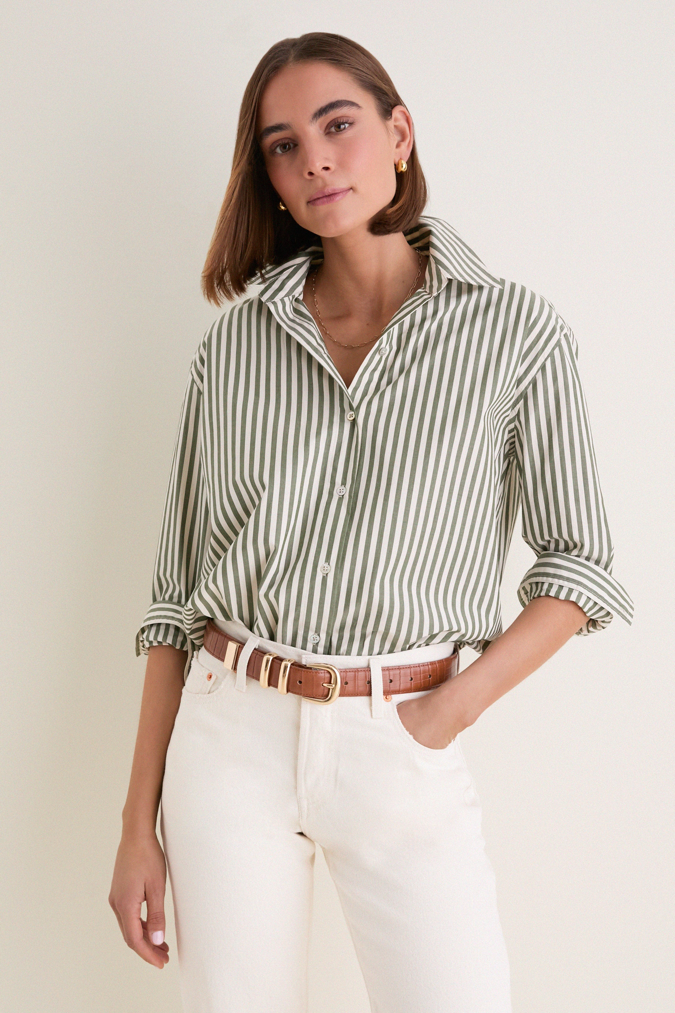 Jardin Stripe Cotton Poplin Nadine Button Down | Tuckernuck (US)