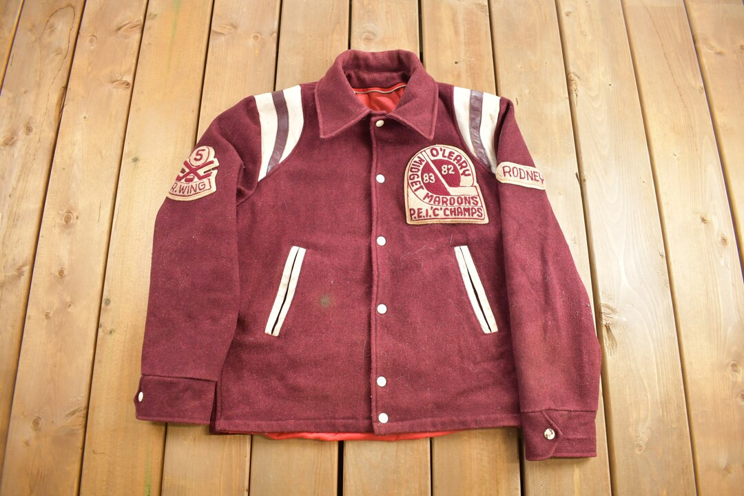 Vintage 1983 Midget O'leary Maroons PEIC Champs Varsity Jacket / Wool Coat / Embroidered / Vintag... | Etsy ROW