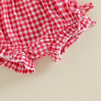Lenjindjer Toddler Baby Girl Summer Outfits Plaid Sleeveless Vest Tank Top Ruffles Shorts Infant ... | Amazon (CA)