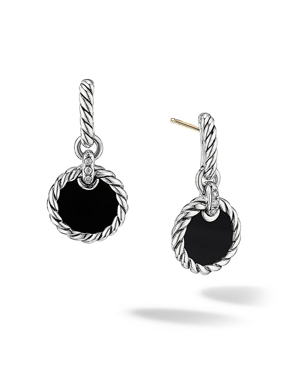 Women's DY Elements Drop Earrings with Black Onyx and Pavé Diamonds - Black Onyx | Saks Fifth Avenue