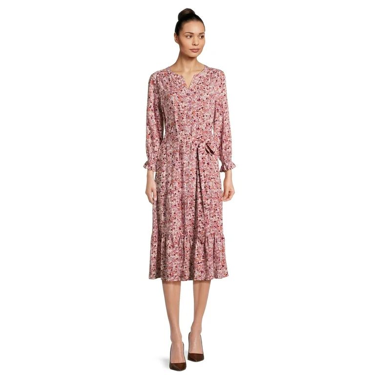 beachlunchlounge Women's Long Sleeve Tiered Maxi Dress | Walmart (US)