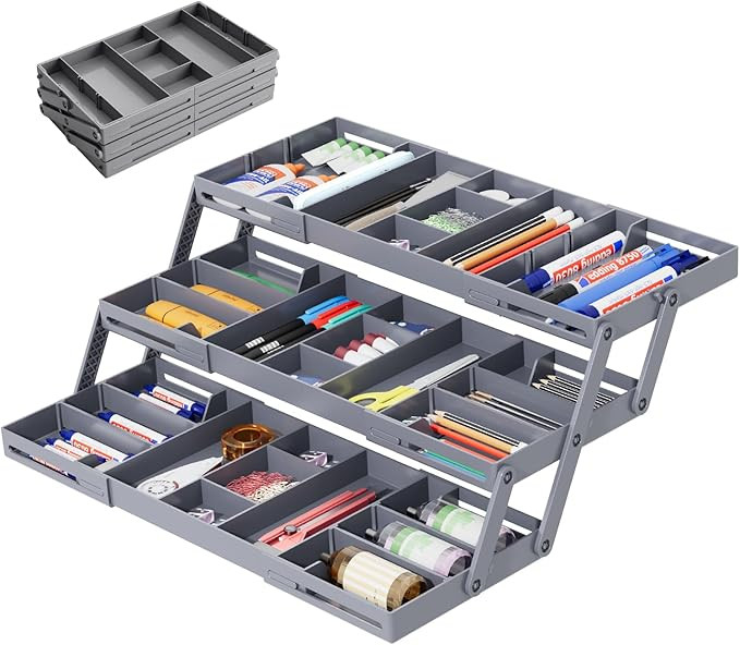 Multi Level Smart Drawer Organizer – 3 Tier Expandable Drawer Organizer – Jewelry, Junk, Make... | Amazon (US)