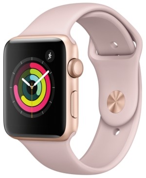 Apple Watch Series 3 (Gps), 42mm Gold Aluminum Case with Pink Sand Sport Band | Macys (US)