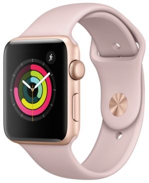 Apple Watch Series 3 (Gps), 42mm Gold Aluminum Case with Pink Sand Sport Band | Macys (US)