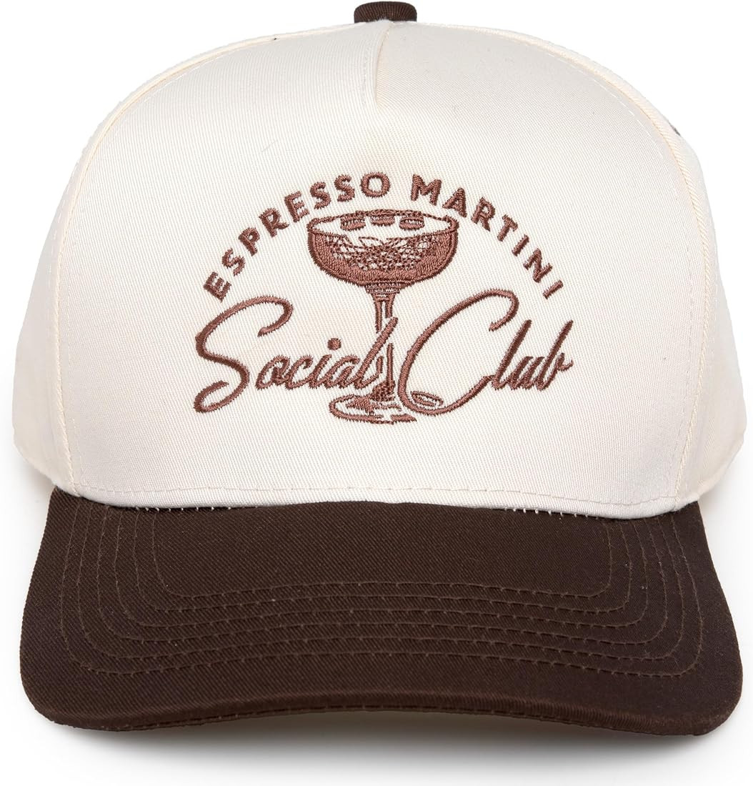 Amazon.com: Two Tone Vintage Snapback Hat - Espresso Martini Social Club - Beige/Brown | Amazon (US)