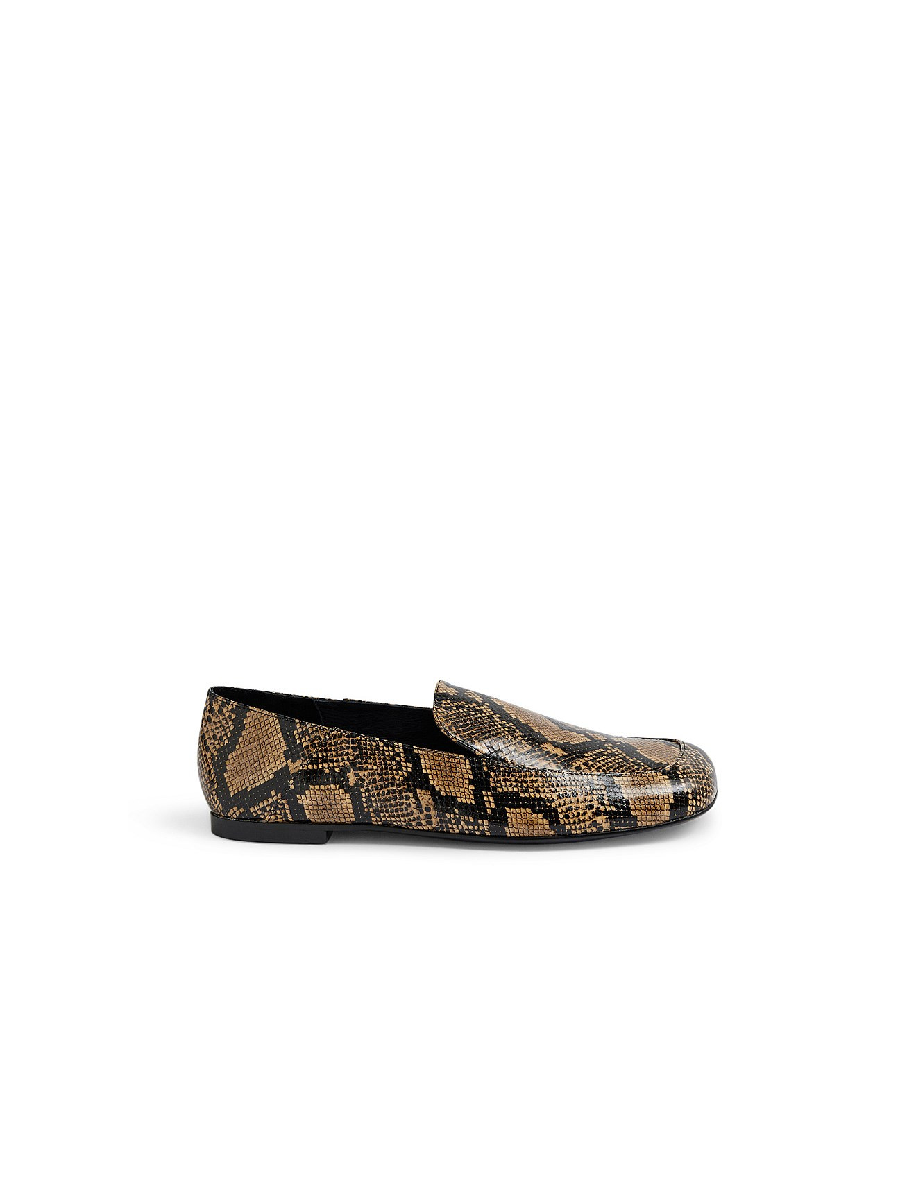 CAMMIE MO Snake Embossed Leather Loafers | David Jones (Australia & New Zealand)