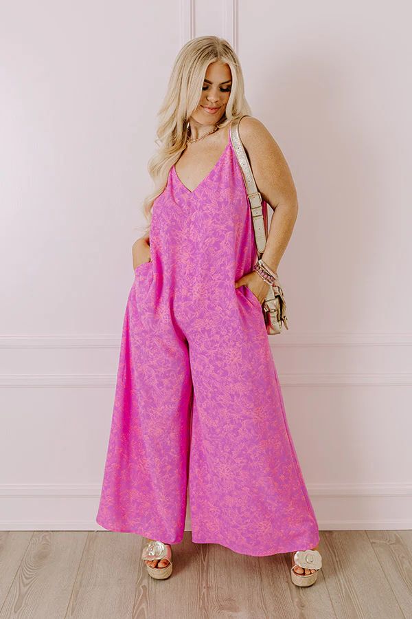 Casually Chic Floral Jumpsuit in Violet Curves | Impressions Online Boutique