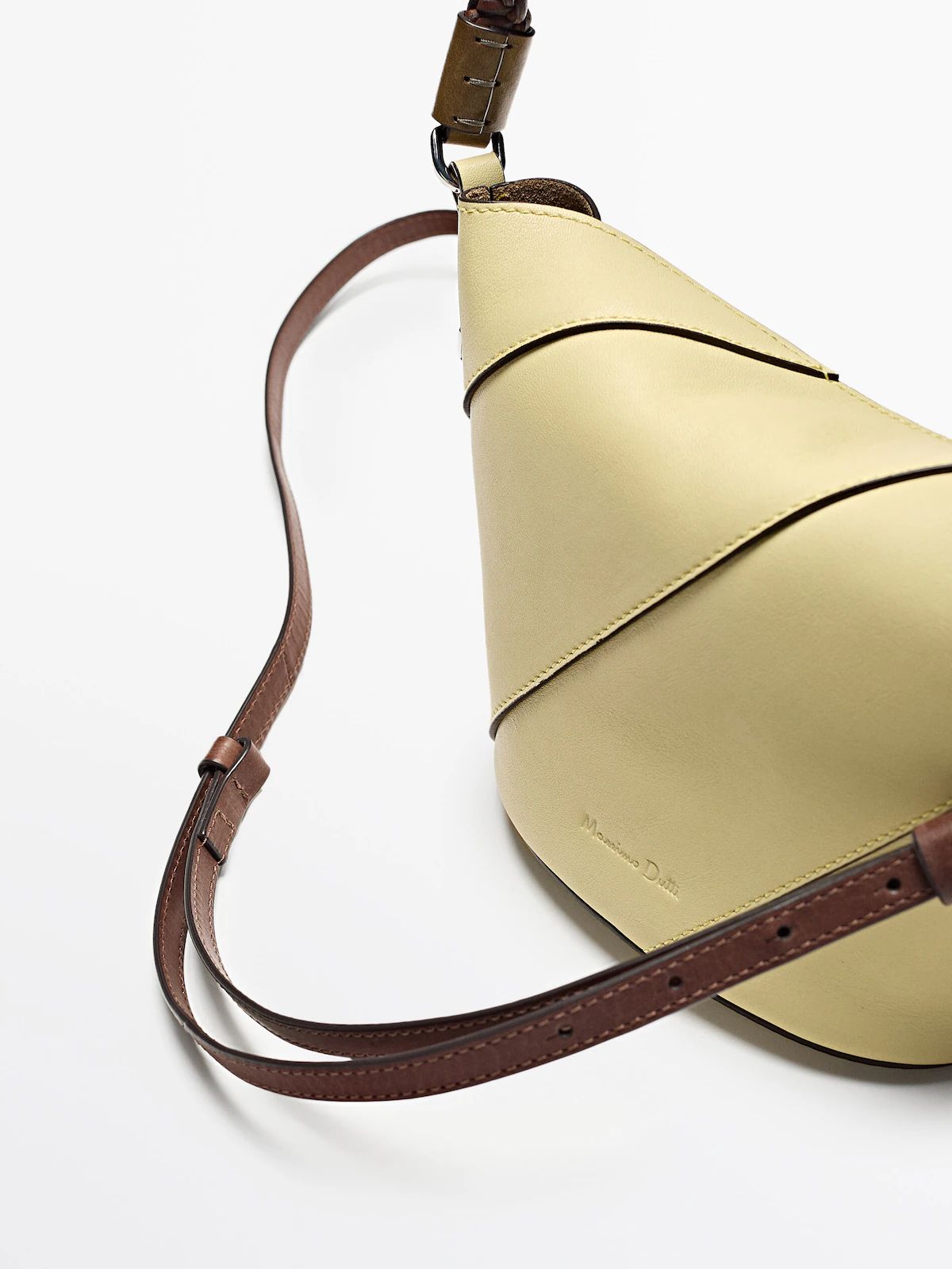 Nappa leather crossbody bag with woven strap | Massimo Dutti (US)