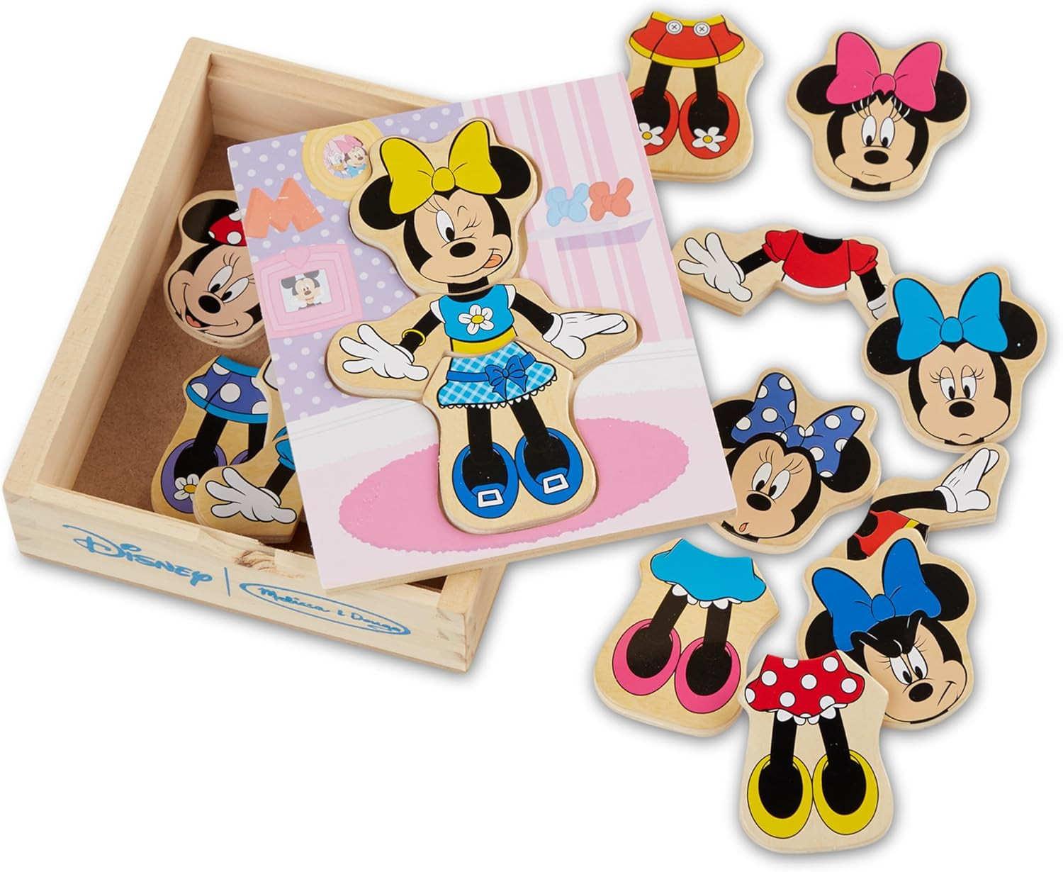 Melissa & Doug Disney Minnie Mouse Mix and Match Dress-Up Wooden Play Set (18 pcs) - Minnie Mouse... | Amazon (US)