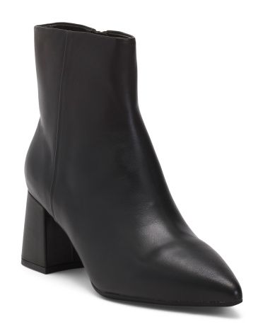 Leather Irma Comfort Heel Booties | TJ Maxx