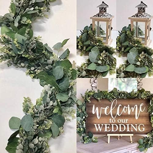 6.2 Ft Long Faux Eucalyptus Greenery - Wedding Arch Summer Decor - Lambs Ear & Magnolia Garland | Amazon (US)