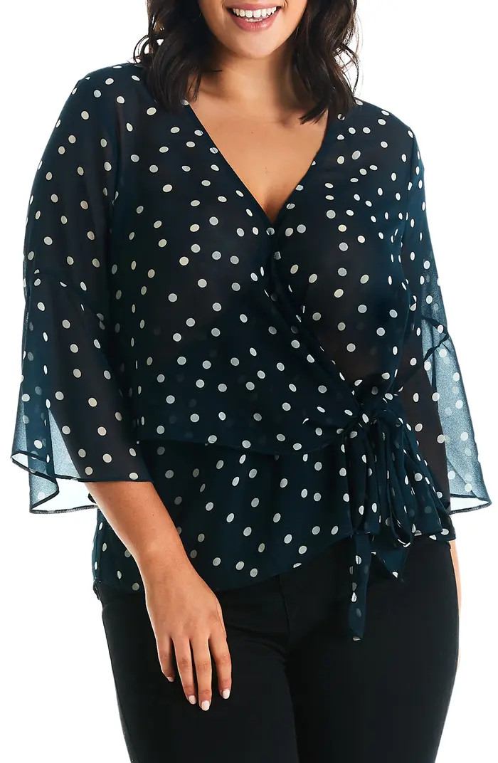 Forest Polka Dot Chiffon Blouse | Nordstrom