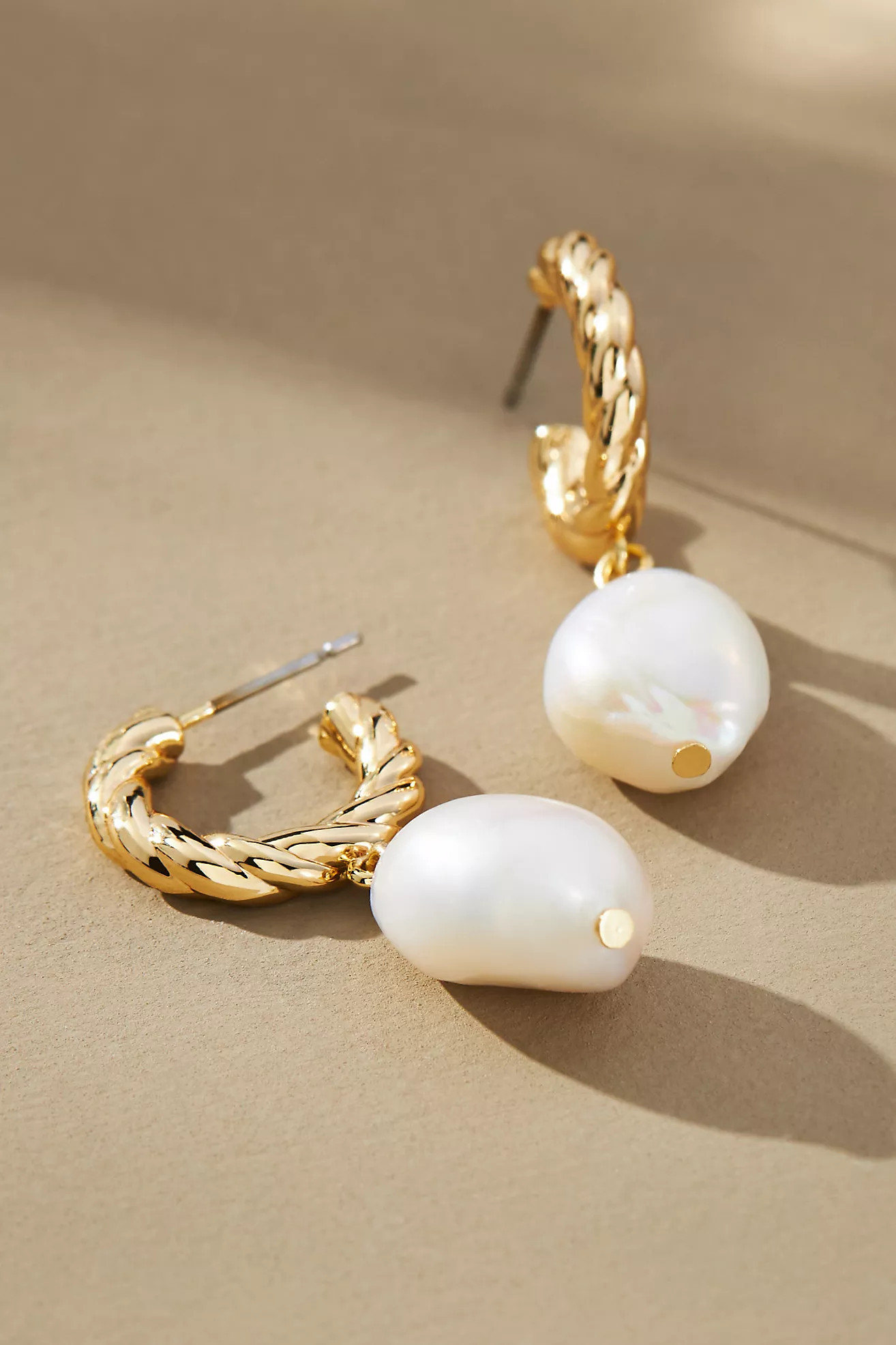 Nautical Pearl Huggie Earrings | Anthropologie (US)