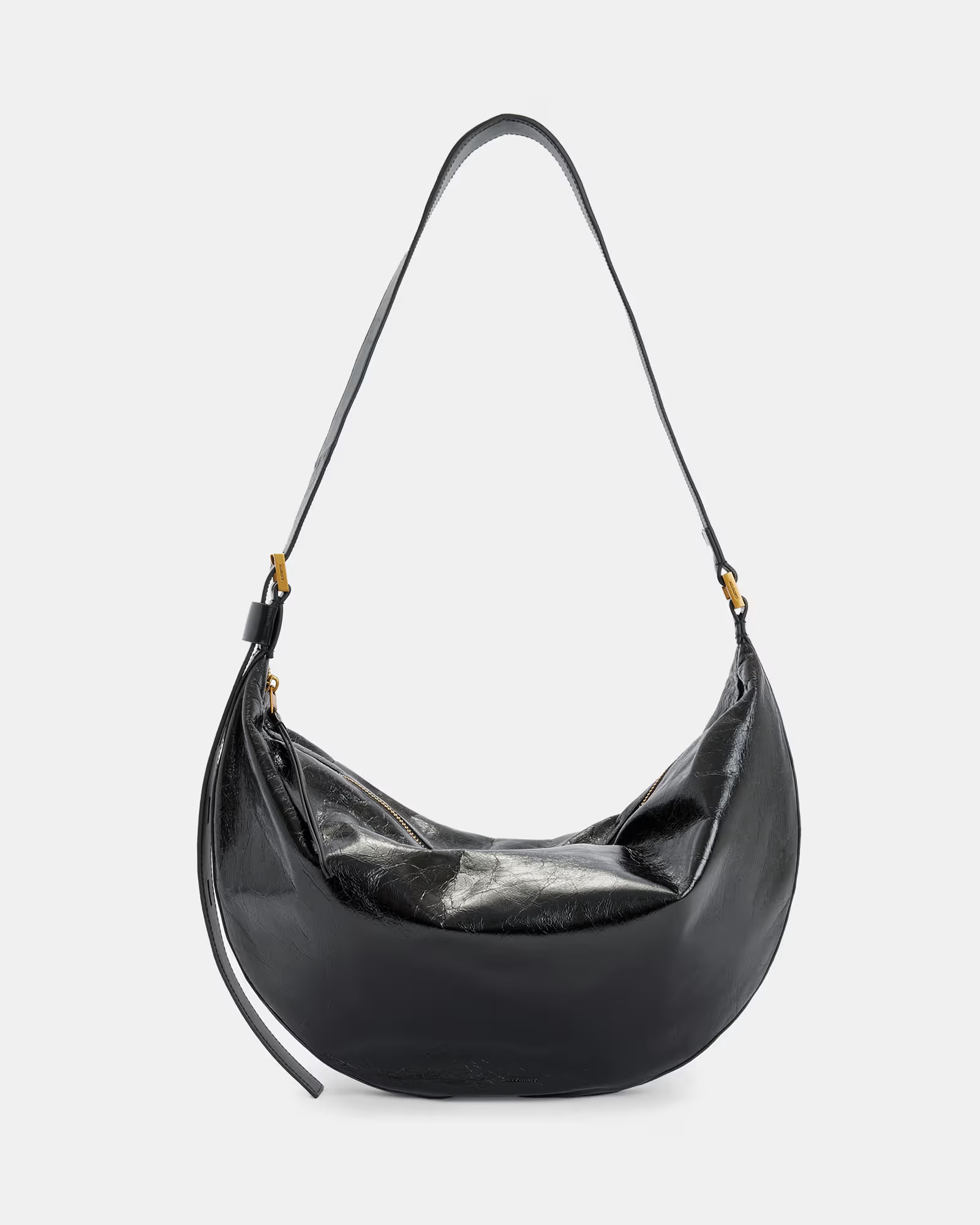 AllSaints Half Moon Leather Shoulder Bag | AllSaints US