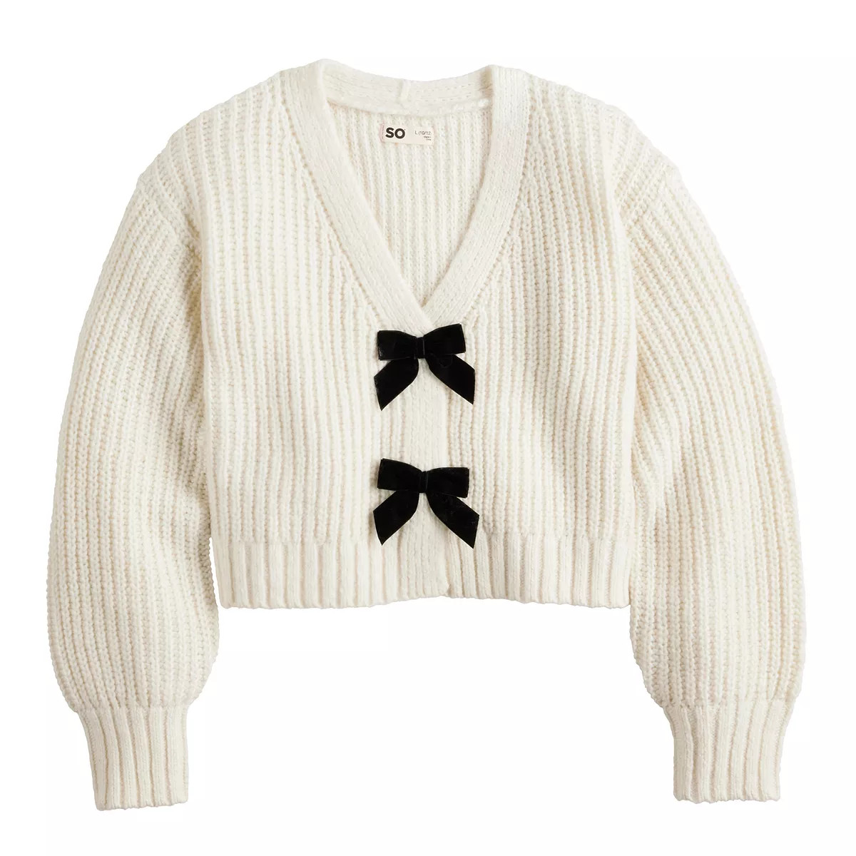 Girls 6-20 SO® Long Sleeve Bow Cardigan in Regular & Plus Size | Kohl's