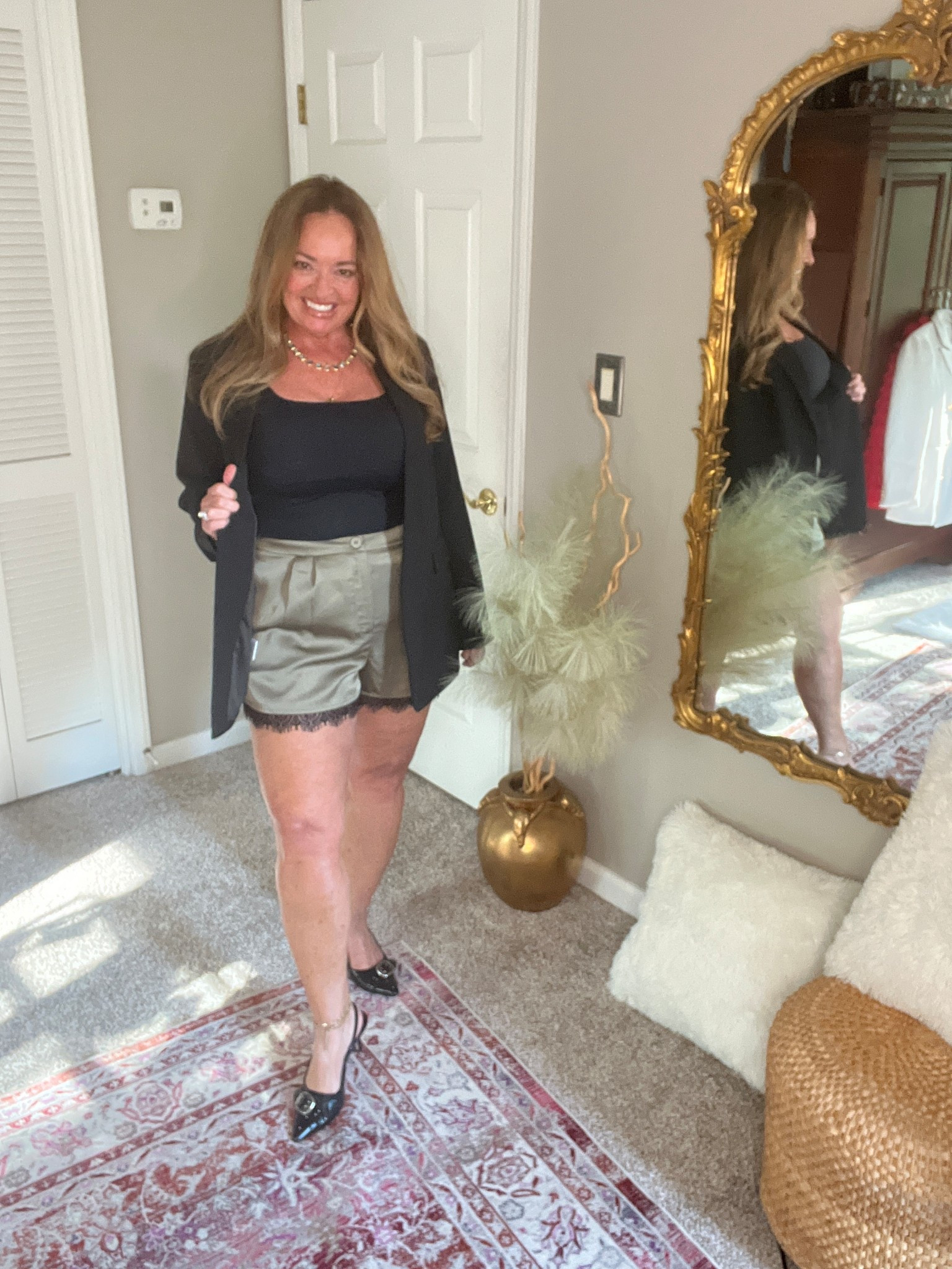 Th new silhouette in satin shorts!
A little lace trim button up front
And pleats! Summer perfect .

#LTKgrwm #LTKdayinmylife #LTKFestival