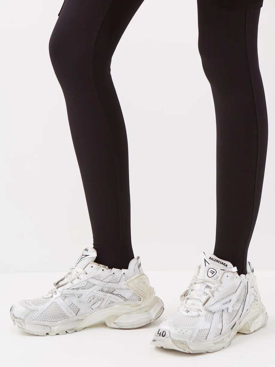 Runner mesh and faux leather trainers | Balenciaga | Matches (UK)