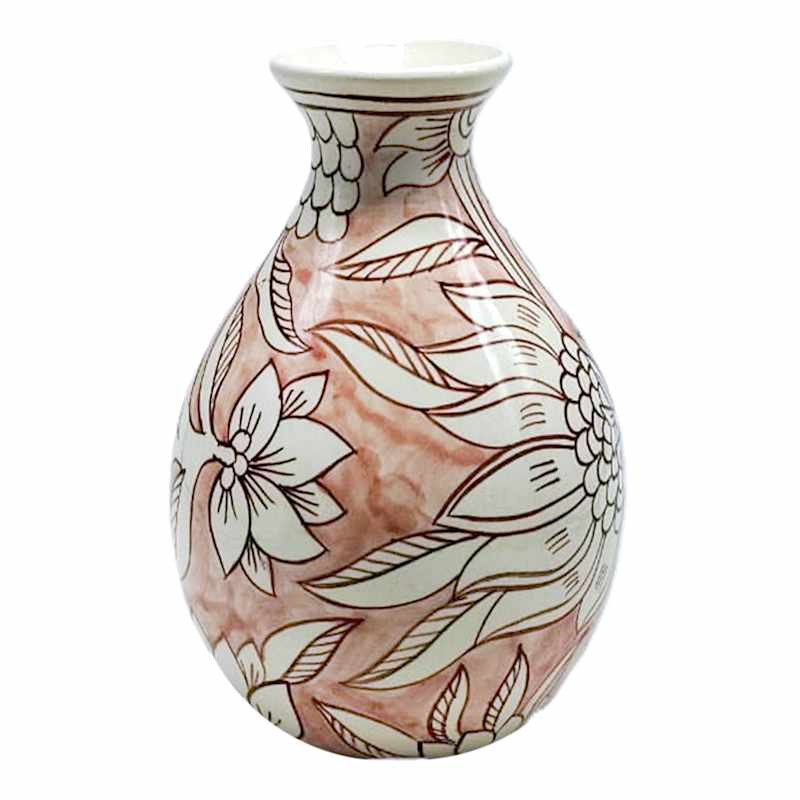 Coral Handpainted Vase, 9" | At Home