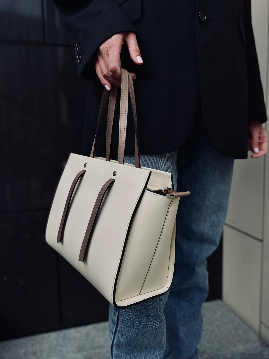 Ivory Leather Bag Shoulder Ivory Crossbody Bag White Leather Purse Top Handle Leather Bag Woman Z... | Etsy (US)