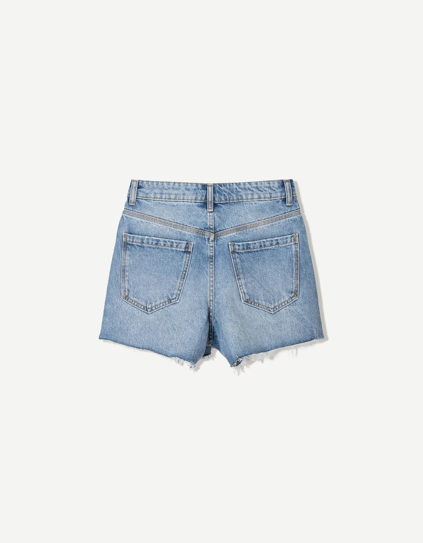 Ripped denim shorts - Skirts & shorts - Women | Bershka GB