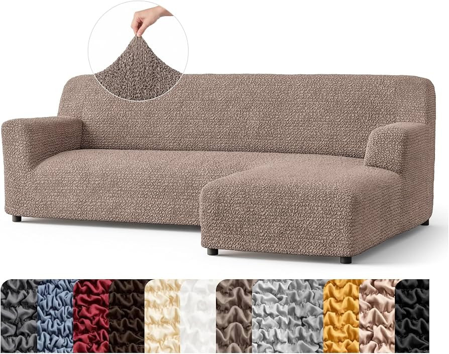 PAULATO BY GA.I.CO. Stretch Sectional Sofa Slipcovers 1-Piece Non-Slip \u2013 Elastic L Shape Cou... | Amazon (US)