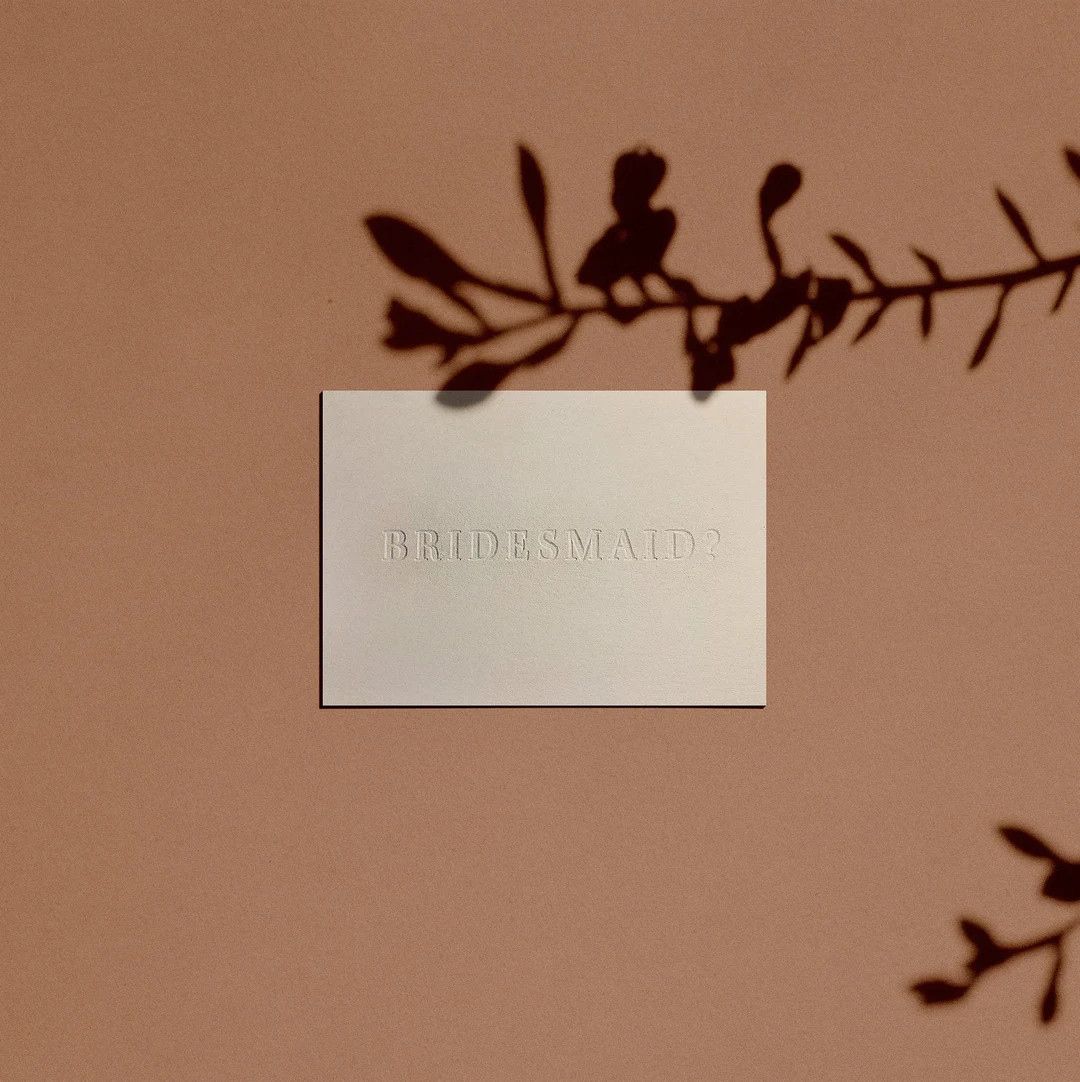 BRIDESMAID Proposal Card Letterpressed Minimal Simple - Etsy | Etsy (US)