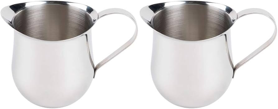 (2 Pack) 3-Ounce Stainless Steel Bell Creamer, 90 ml. Bell-Shaped Serving Cream Pitcher | Amazon (US)