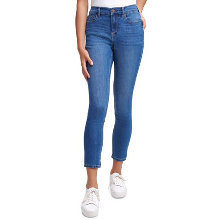 Calvin Klein Jeans Womens Mid Rise Skinny Jeans Dark Blue 26 | Walmart (US)