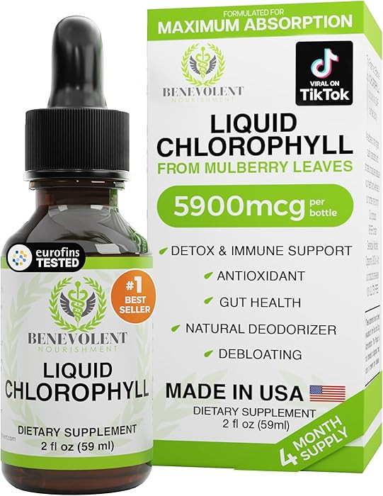 Benevolent Nourishment Chlorophyll Supplement, Detox & Immune Support, Internal Deodorizer, Liqui... | Amazon (US)