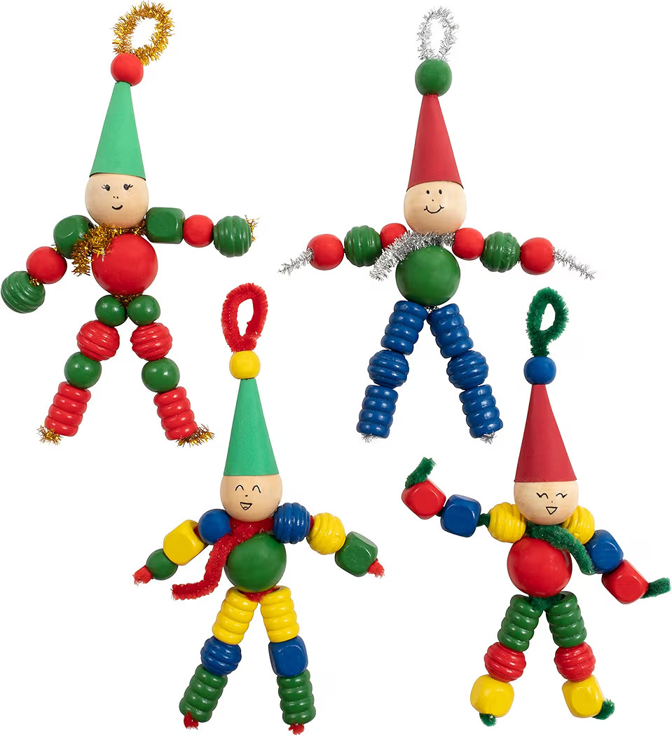 READY 2 LEARN Christmas Crafts - Create Your Own Bead Elves - Set of 4 - DIY Ornaments for Kids - Christmas Tree Decoration - All Materials Included | Amazon (US)